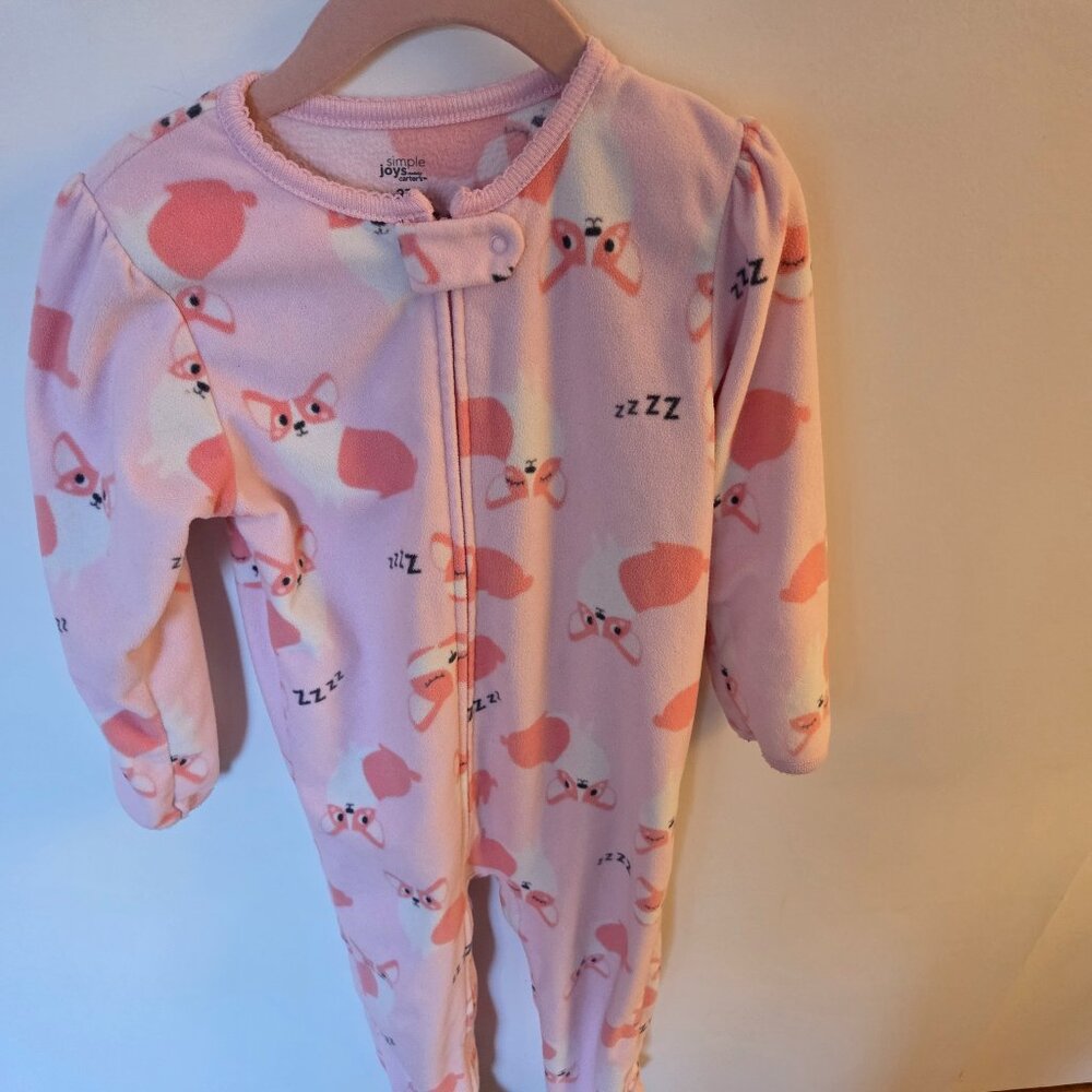 Simple Joys by Carter's Toddler Fleece Footed Sleeper - Size 3T - Pink Sleeping